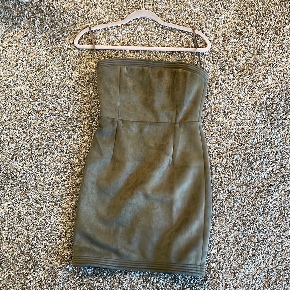 Green Velvet Mini Dress